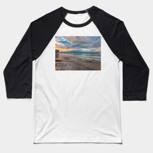 Saltburn Pier Sunset Baseball T-Shirt